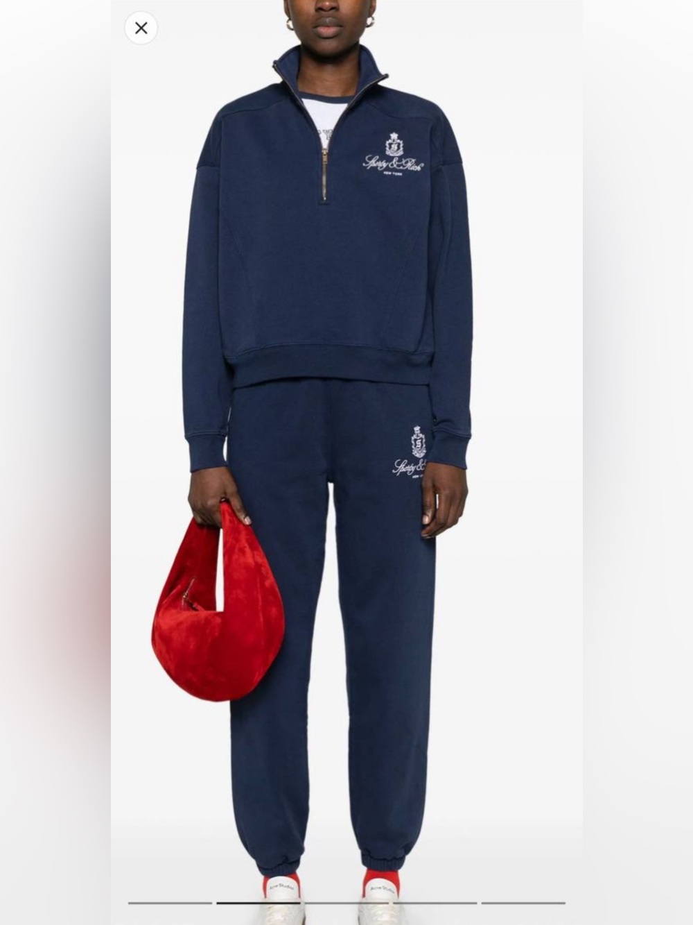 SET Sporty & Rich Navy Logo Sweatpants & sweater